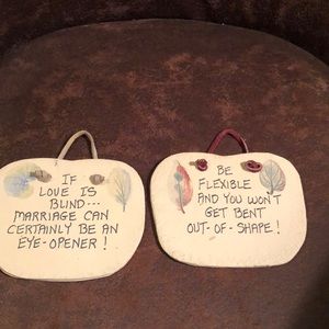 wisdom on a clay hanging pieces